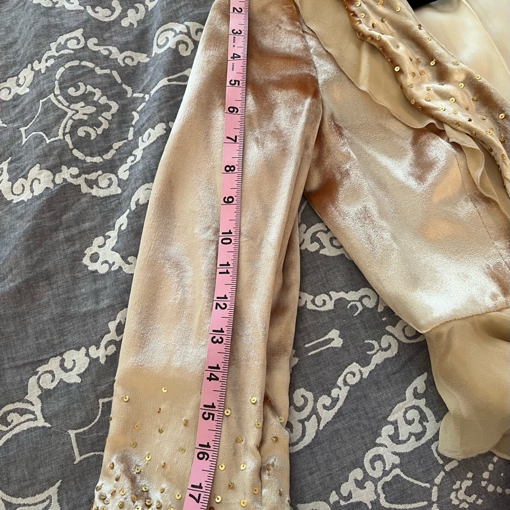 Bebe Vintage Gold Embellished Blazer Jacket. Size 2. - Picture 16 of 16